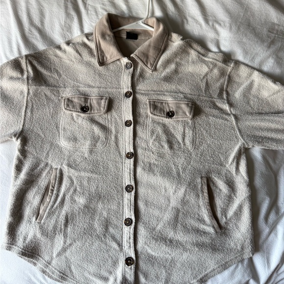 Beige Button-Up Jacket - Picture 3 of 6